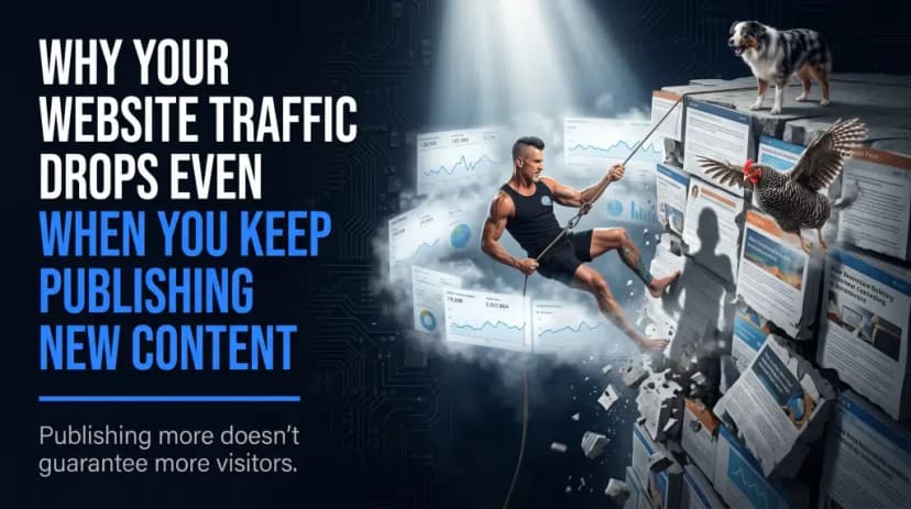 Why Your Website Traffic Drops Even When You Keep Publishing New Content