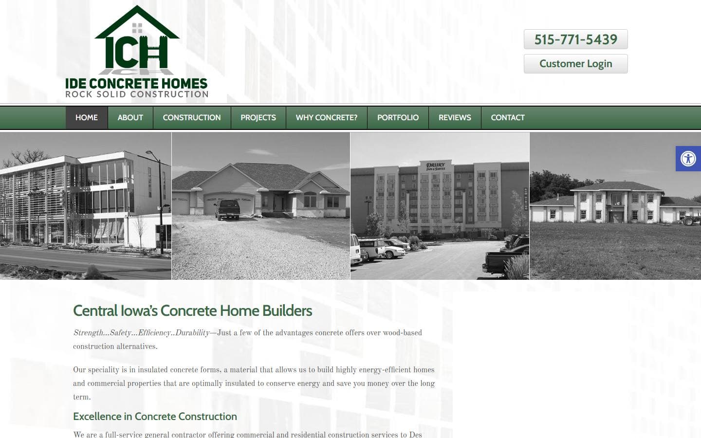 IDE Concrete Homes old website