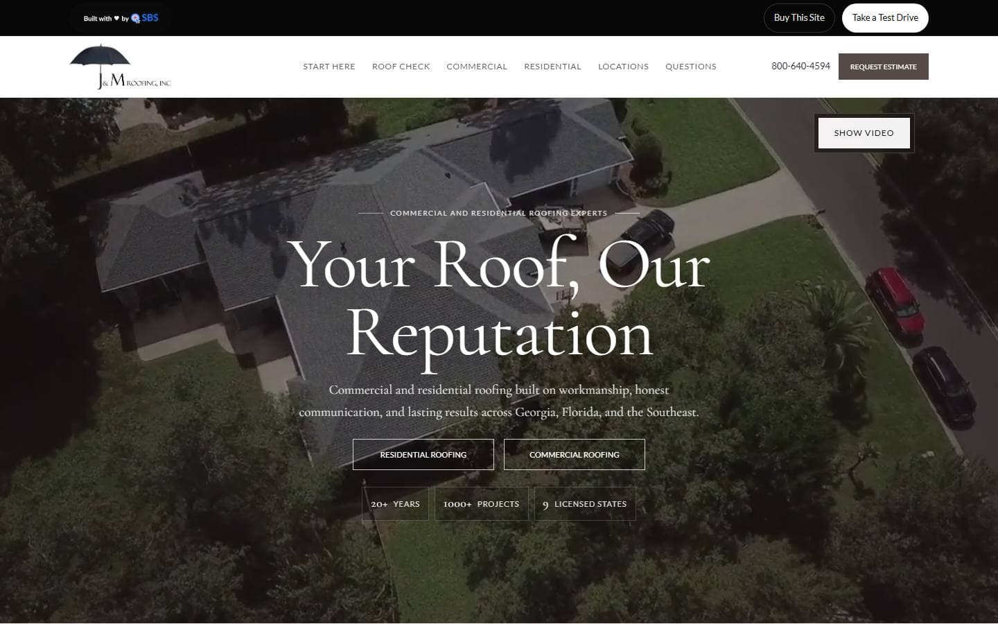 J&M Roofing new Claude AI website