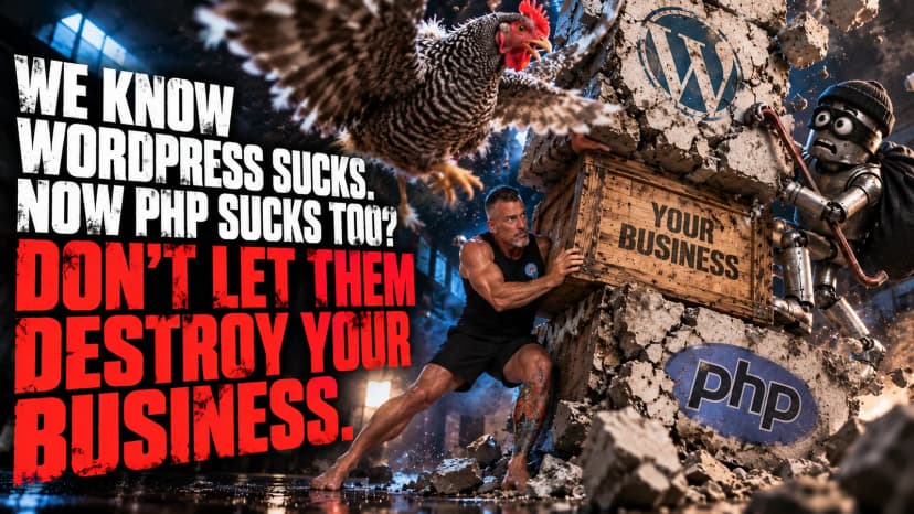 We Know WordPress Sucks. Now PHP Sucks Too? Don't Let Them Destroy Your Business.