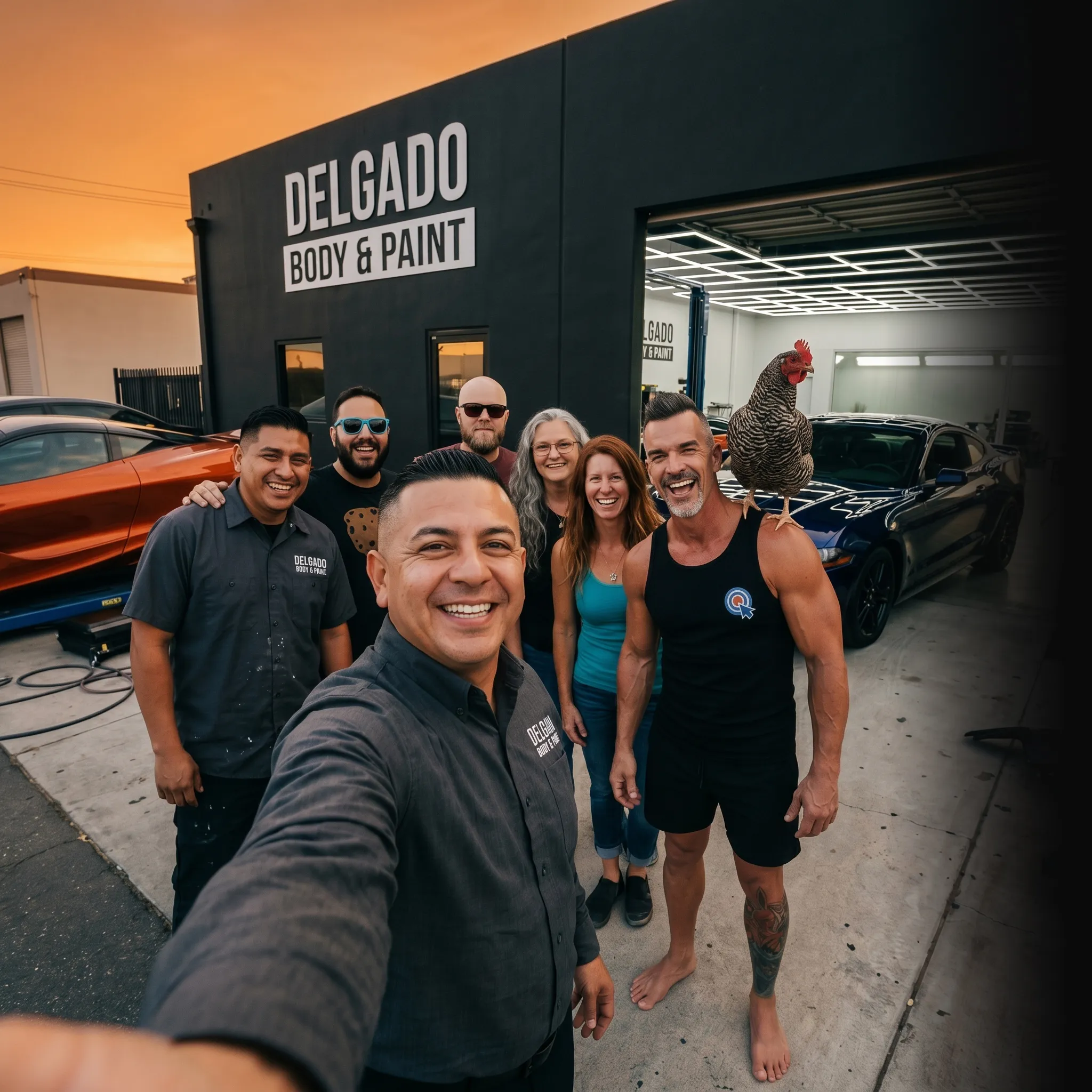 auto body team reviewing campaign data on tablet — Google Ads for auto body shops