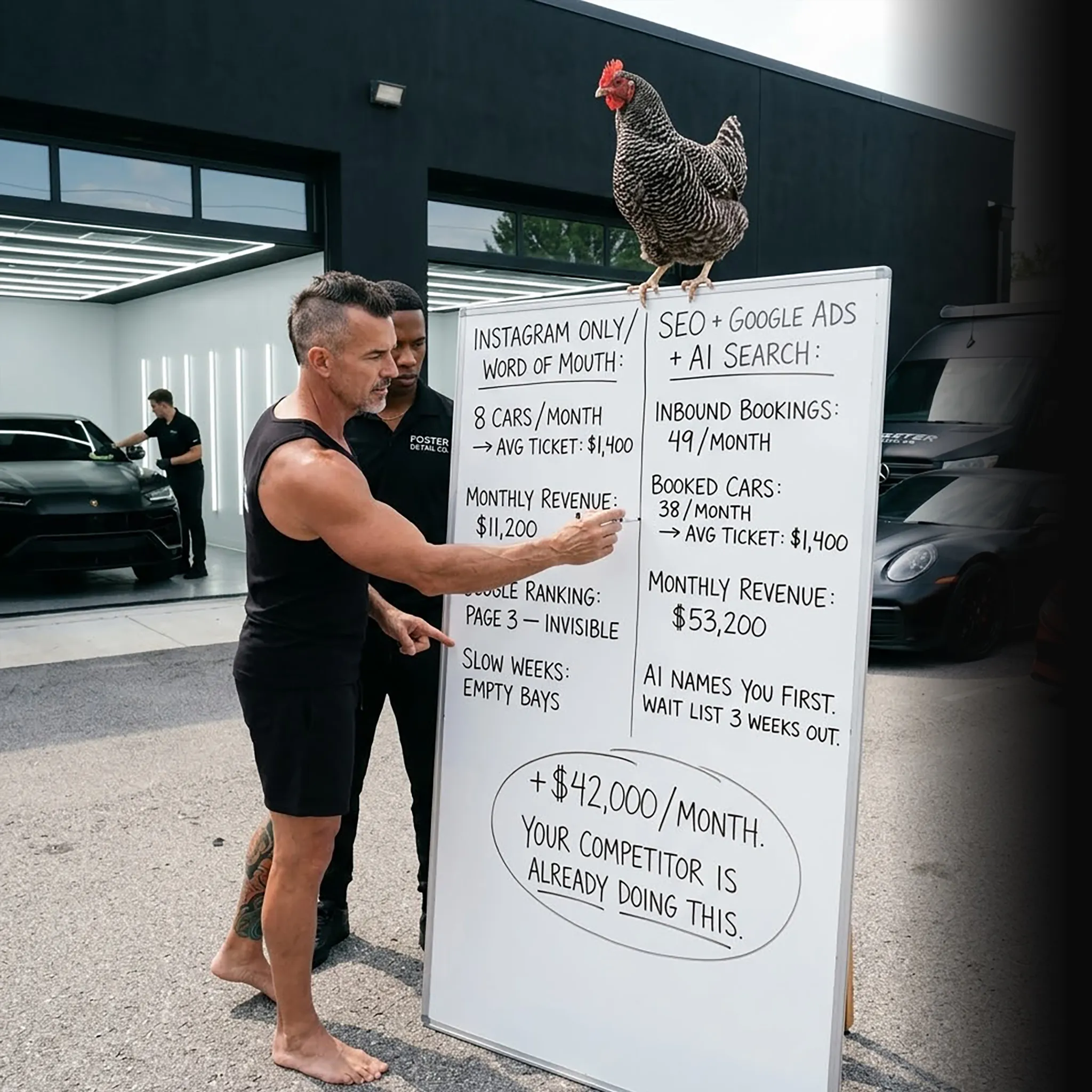 First Coast auto detailing partners walking the job — website that converts