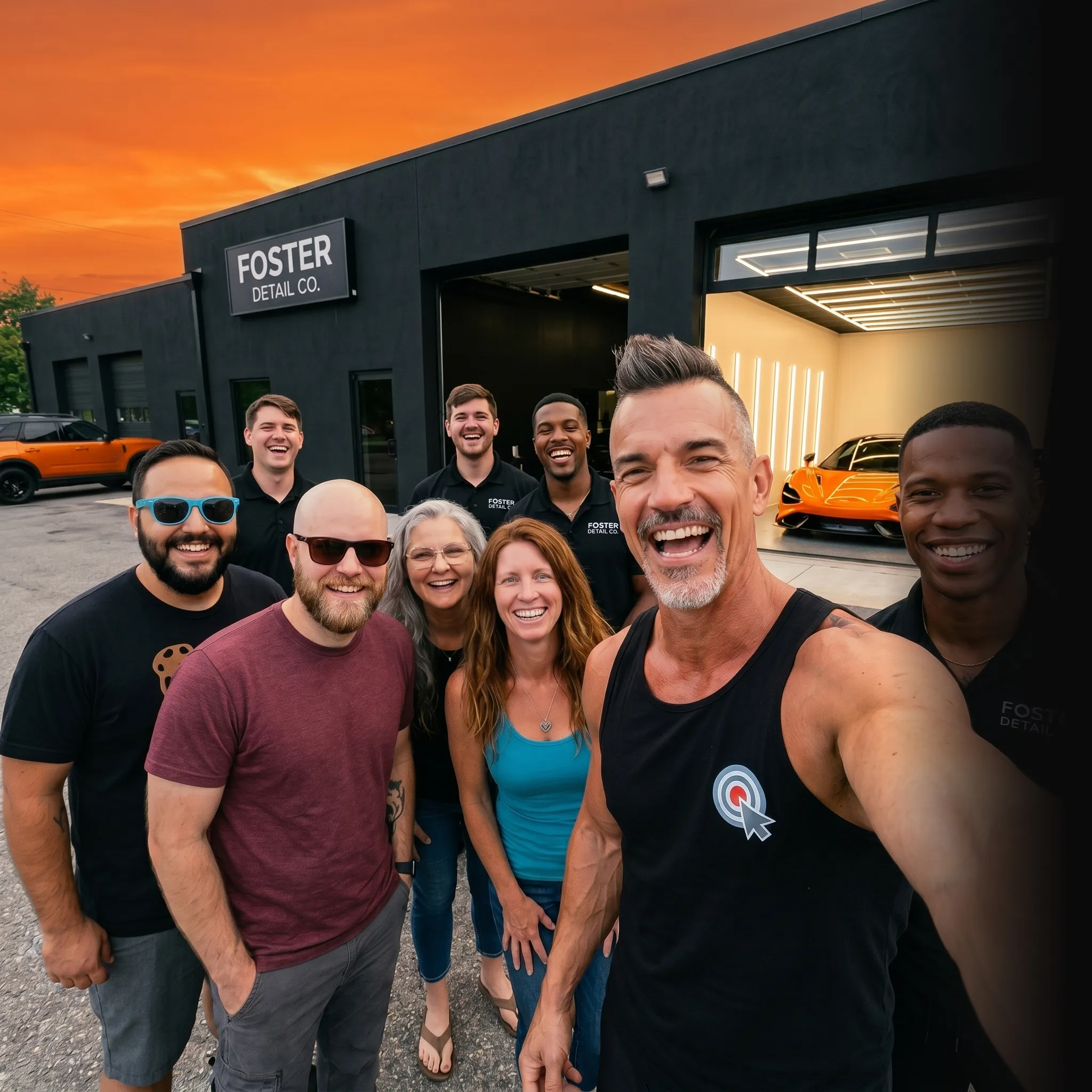 auto detailing team reviewing campaign data on tablet — Google Ads for auto detailers