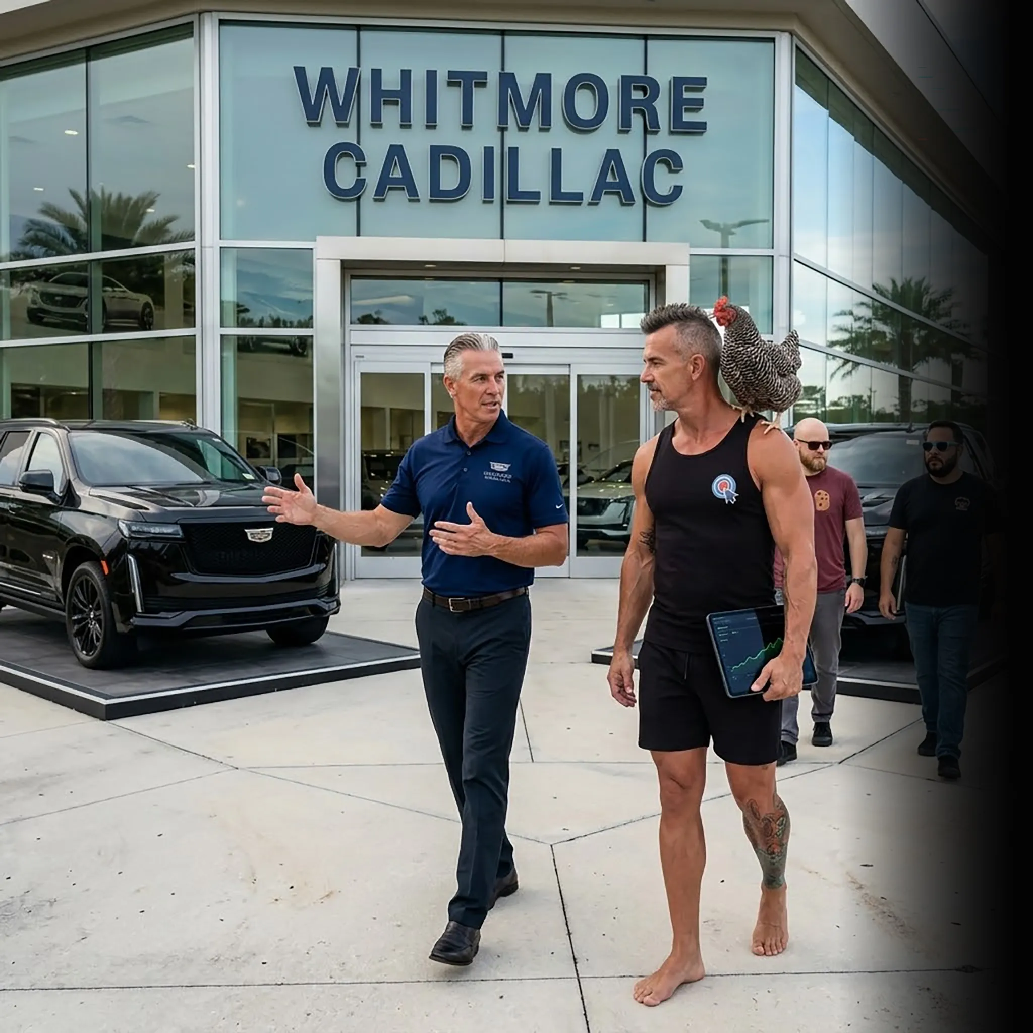 First Coast car dealership owner on tailgate with analytics — SEO and AI search for car dealers