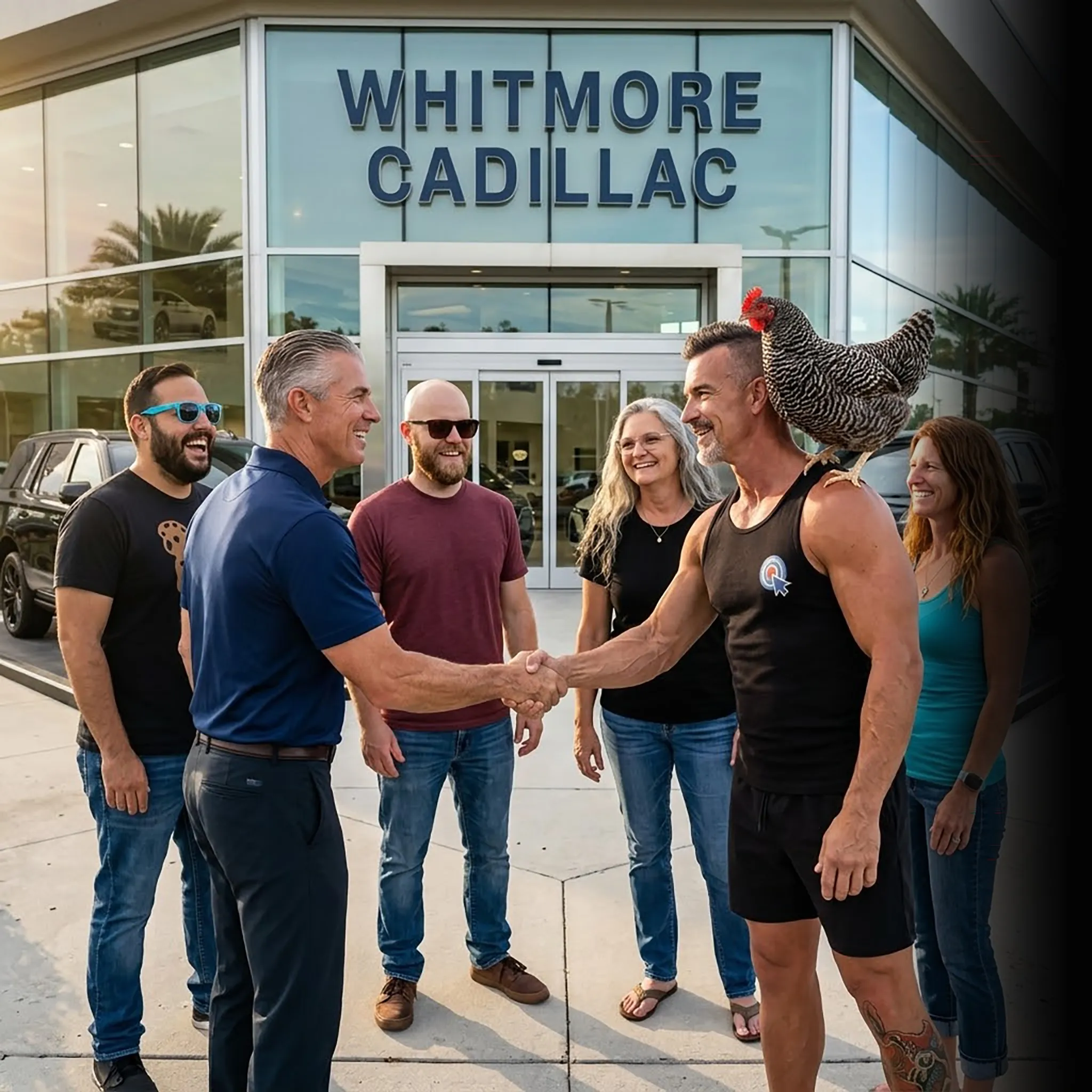 car dealership team reviewing campaign data on tablet — Google Ads for car dealers