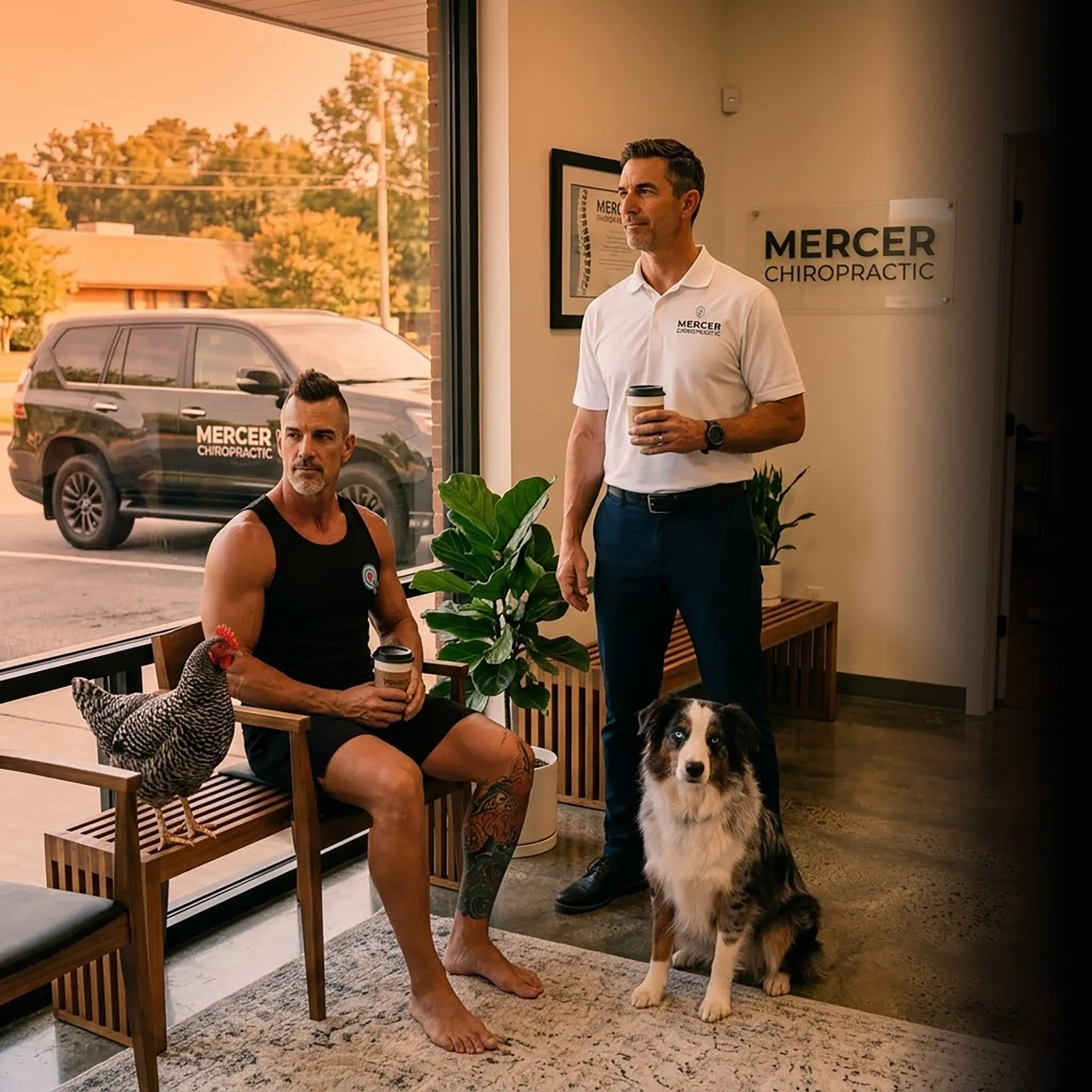 chiropractic partners on tailgate with revenue dashboard — one unified marketing system