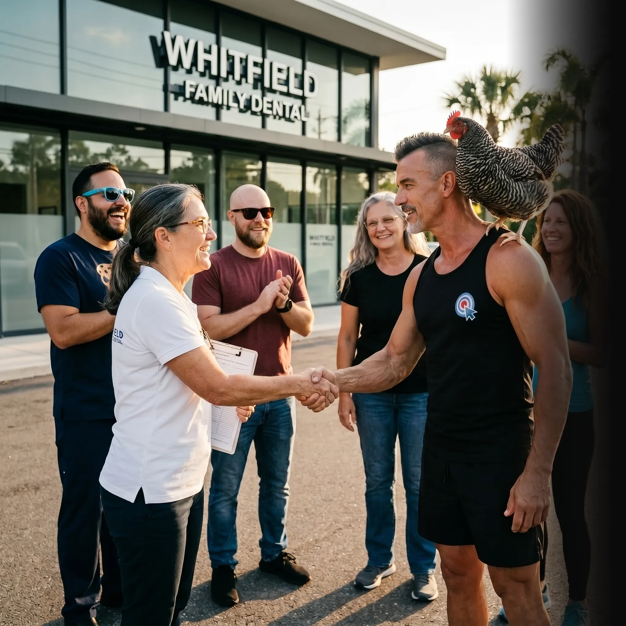 Dental team reviewing campaign data on tablet — Google Ads for dentists