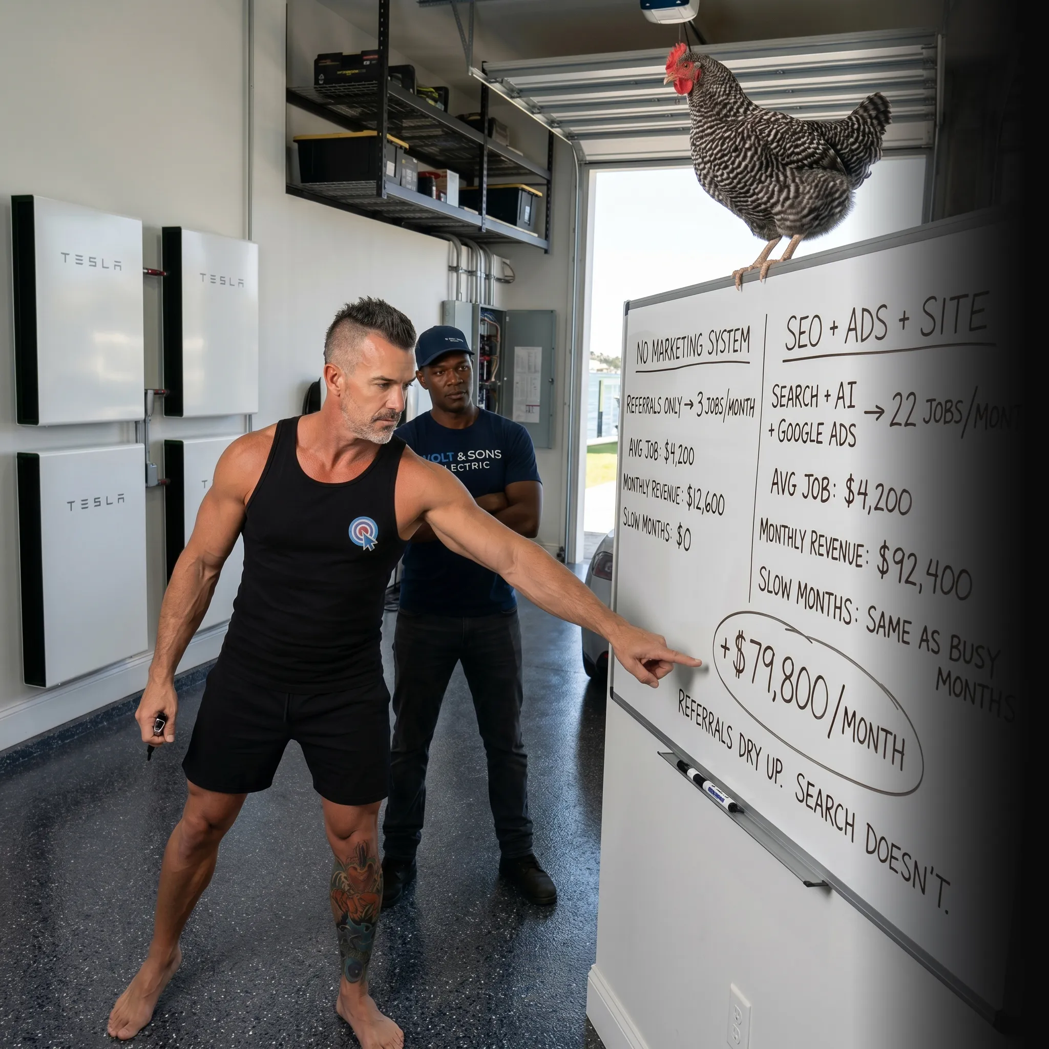 First Coast electrical partners walking the job — website that converts