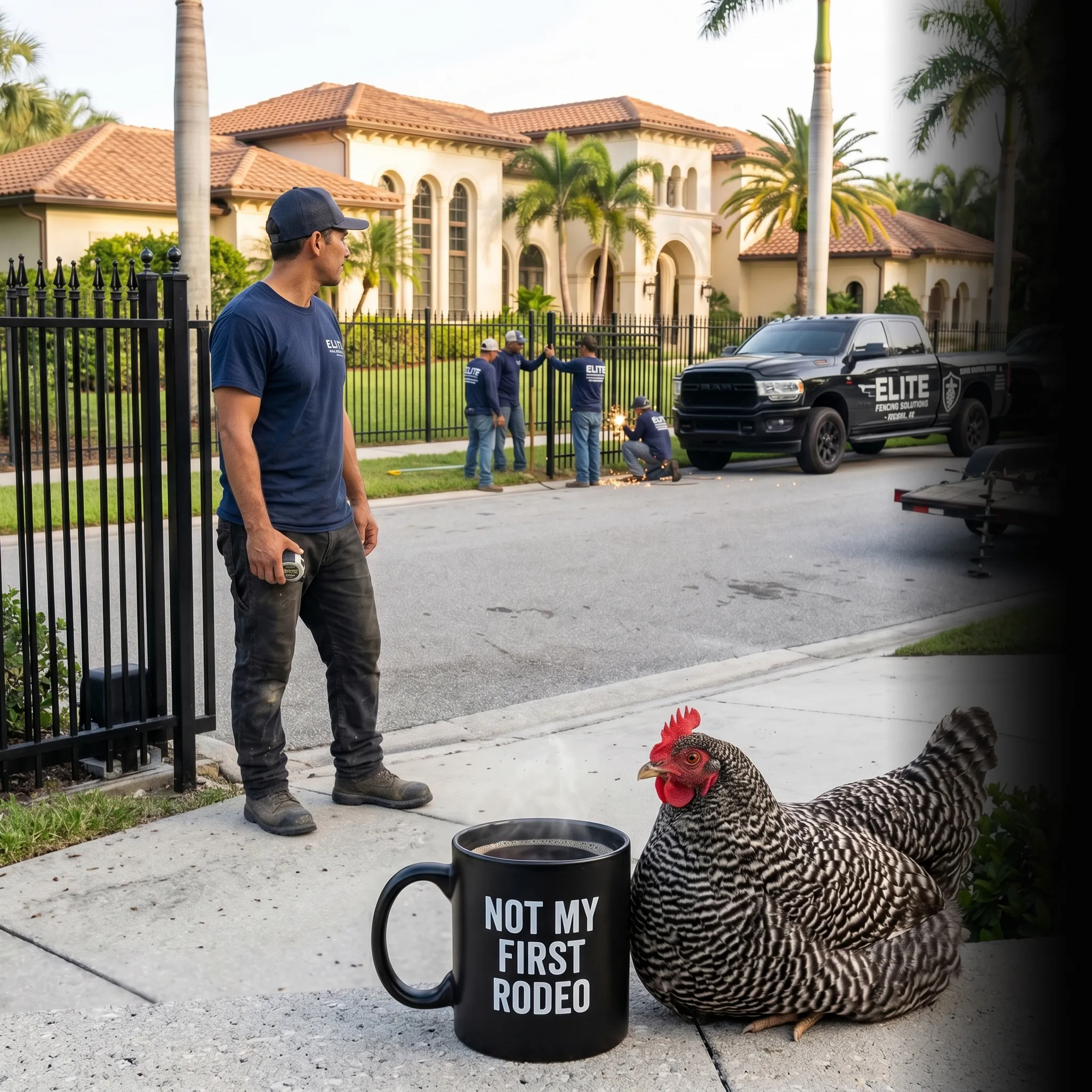 First Coast fencing partners walking the job — website that converts