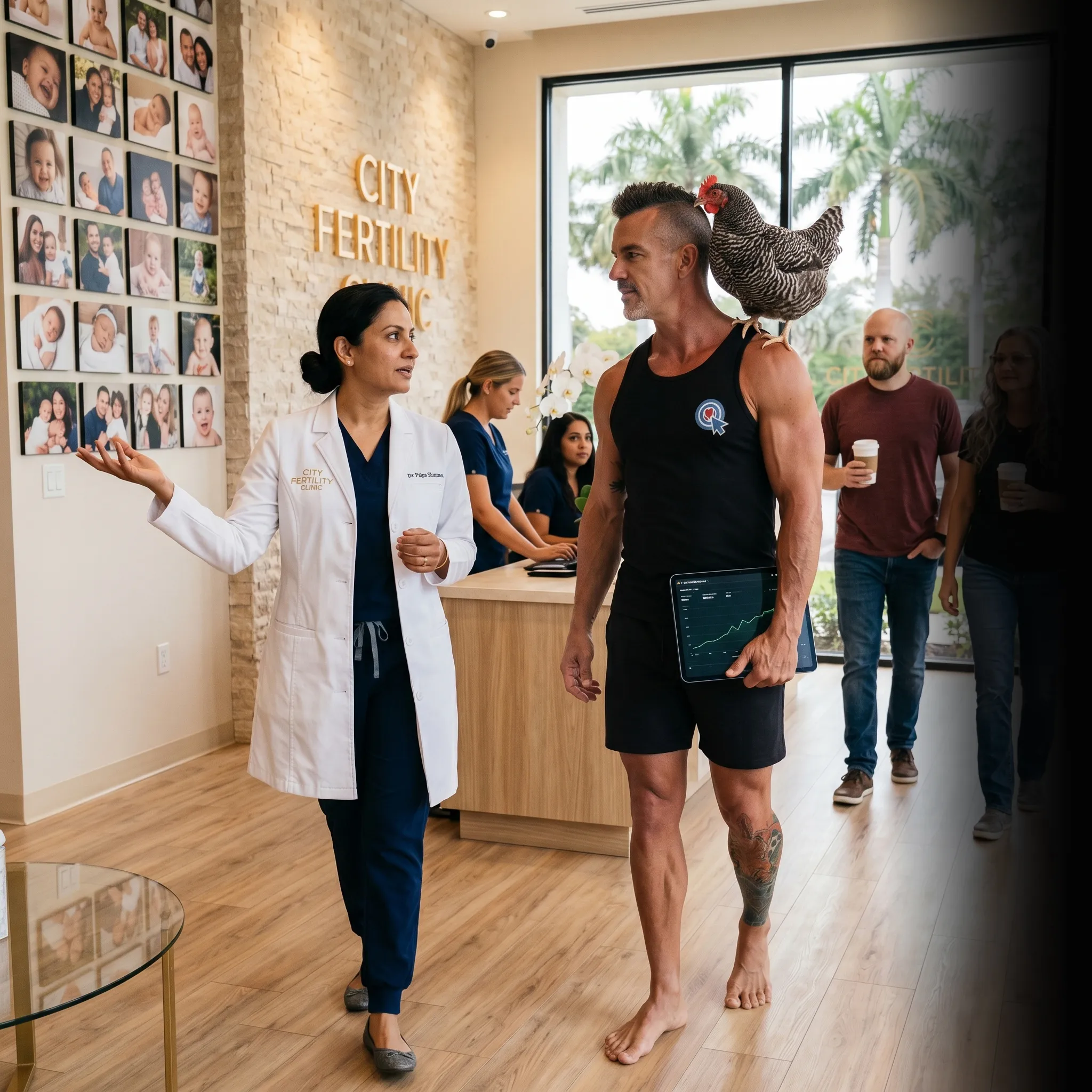 First Coast fertility owner on tailgate with analytics — SEO and AI search for fertility clinics