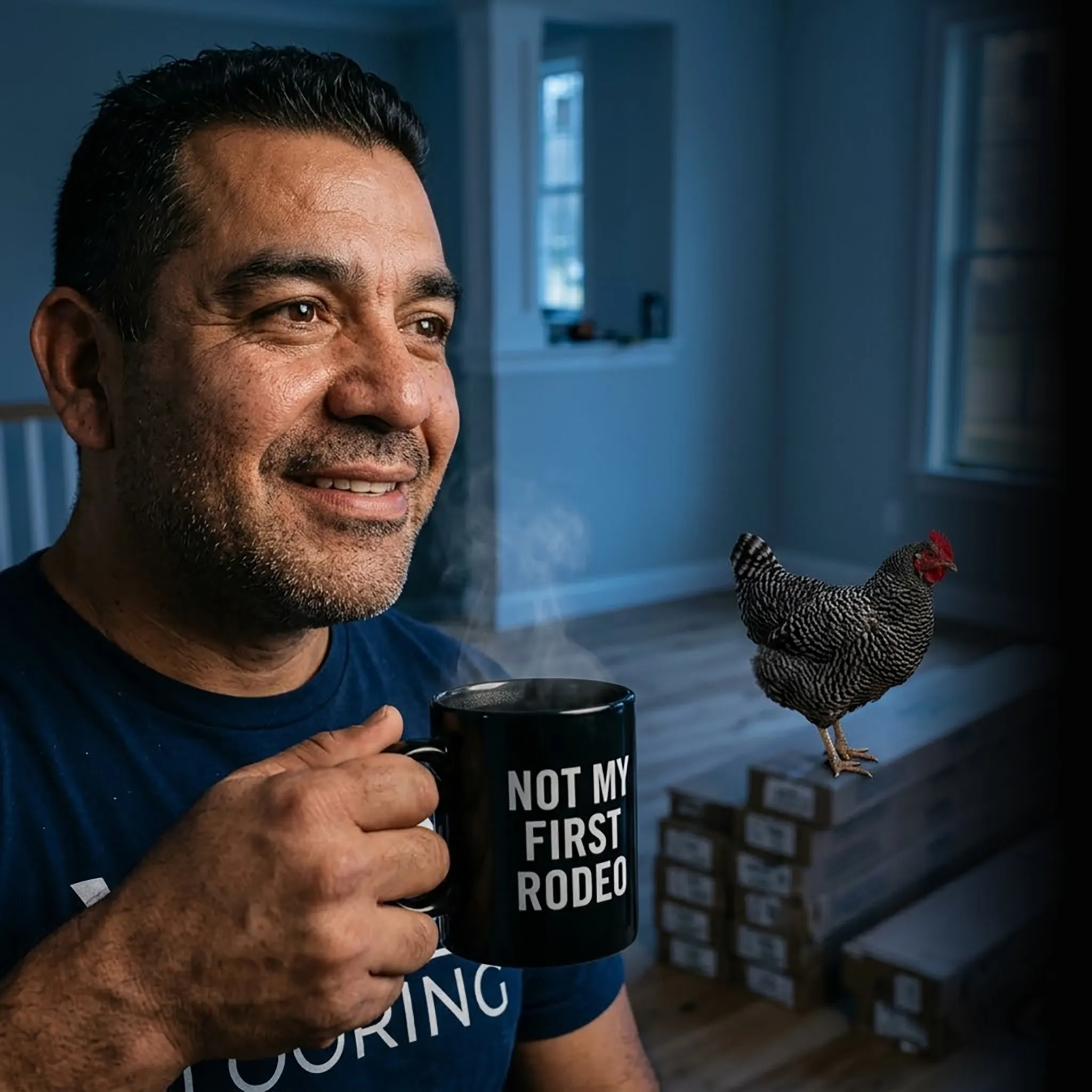 First Coast flooring owner with crew working on roof — flooring marketing services