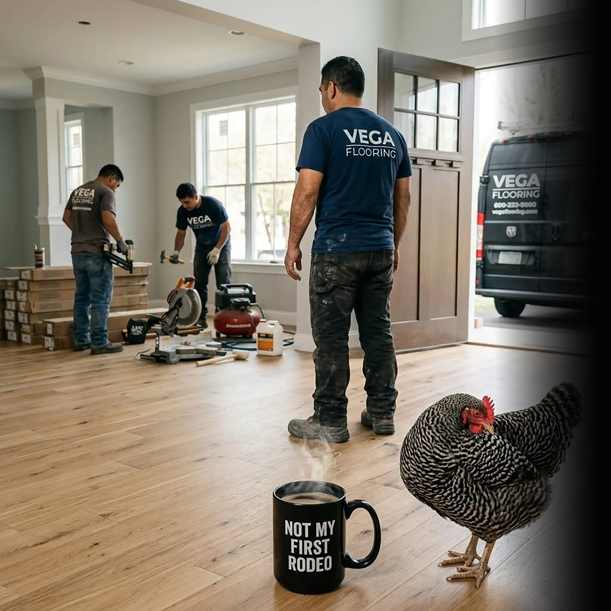 First Coast flooring partners walking the job — website that converts
