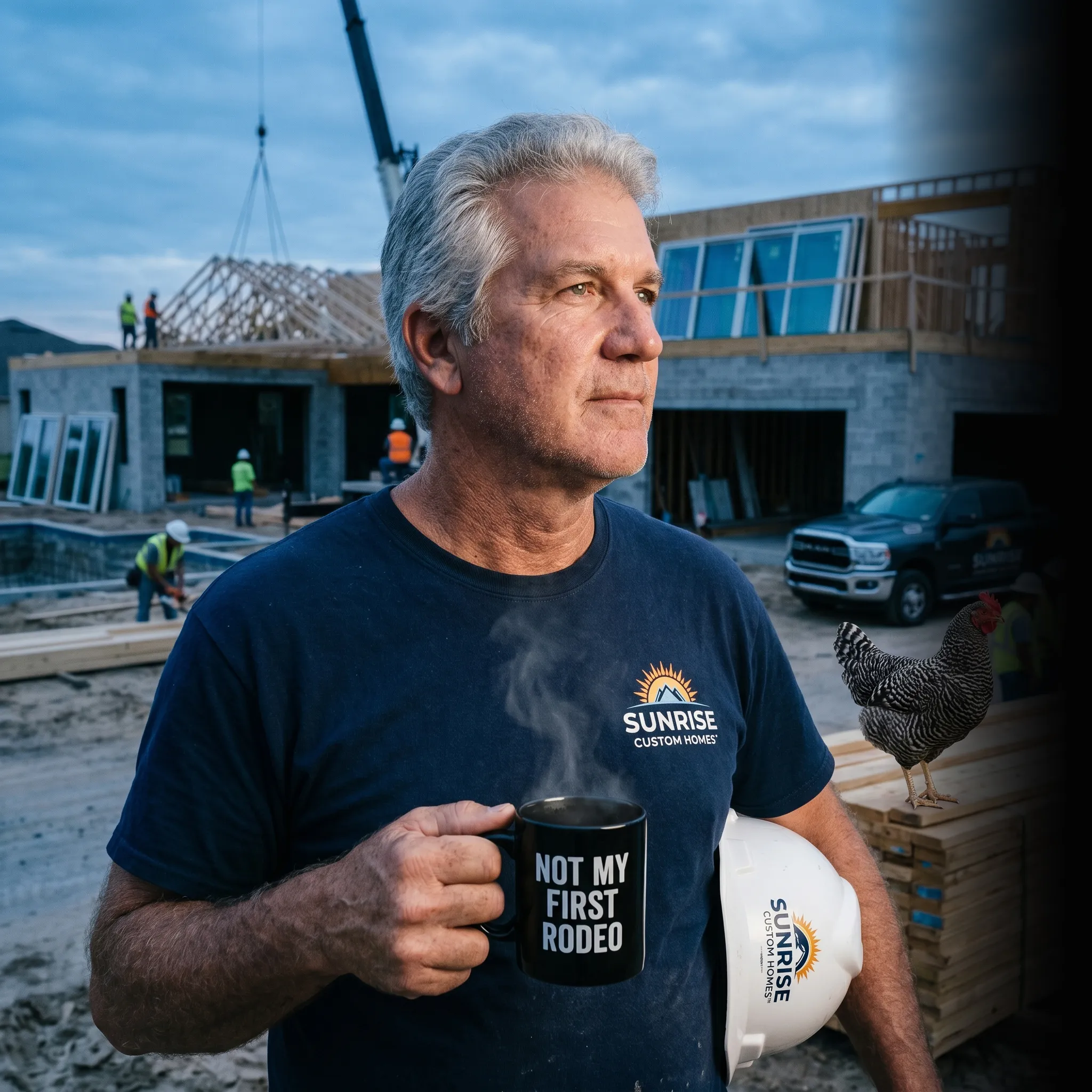 First Coast home building owner with crew working on roof — home building marketing services