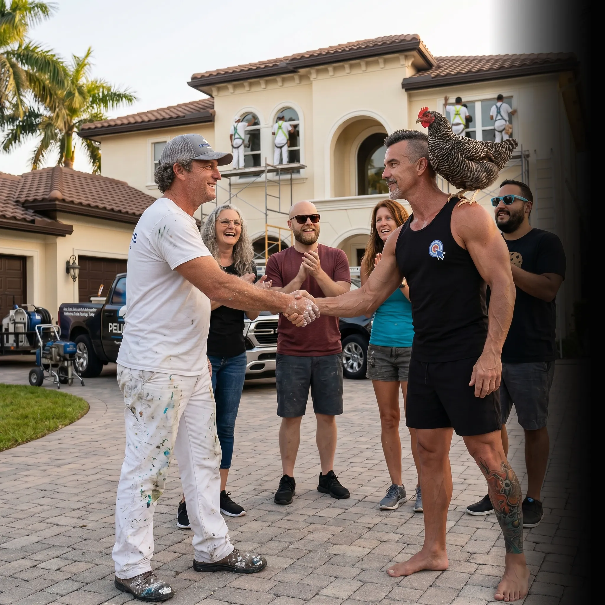 painting team reviewing campaign data on tablet — Google Ads for painters