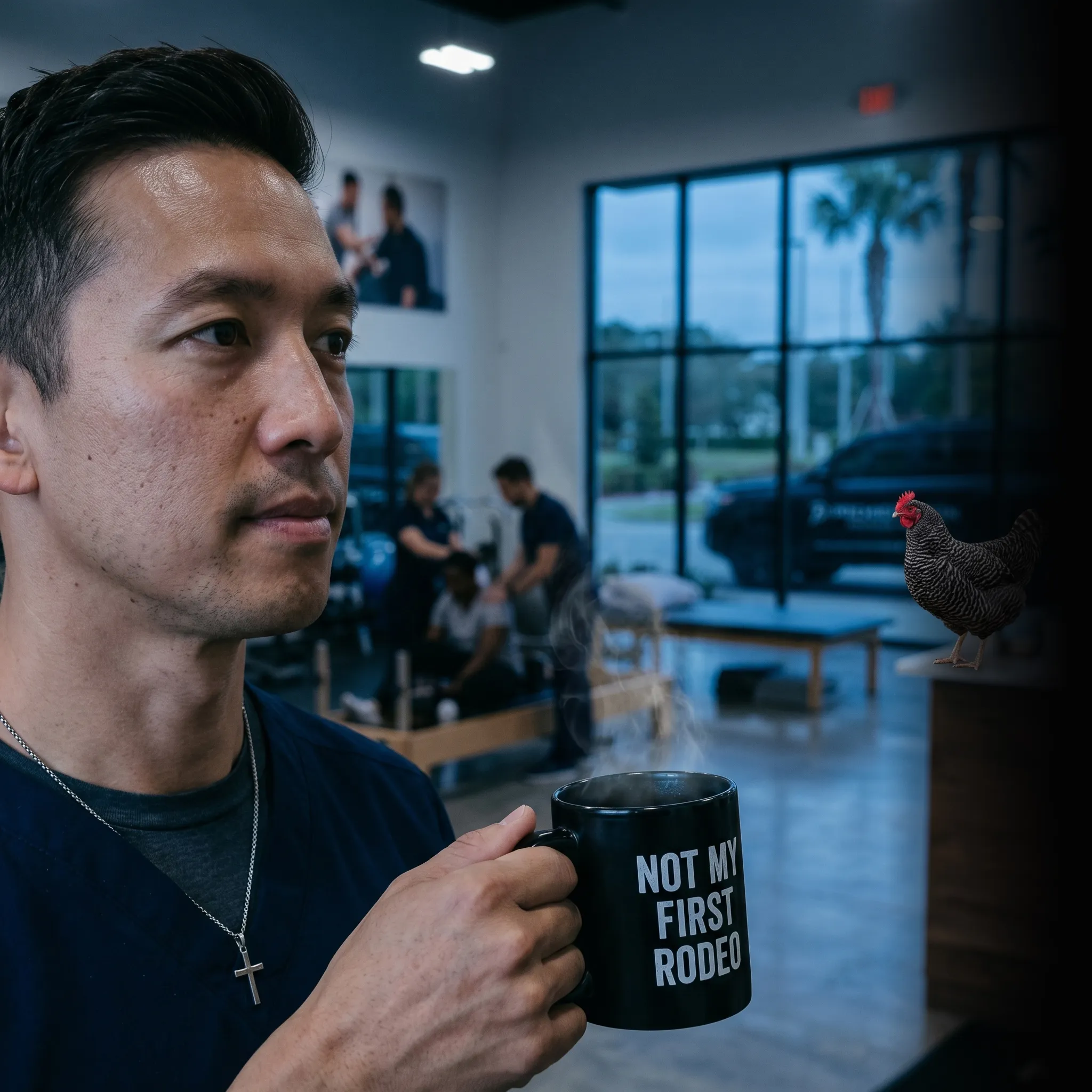 First Coast physical therapy owner with crew working on roof — physical therapy marketing services