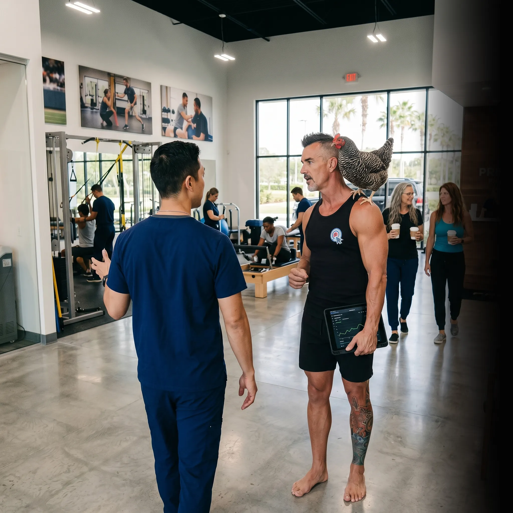 First Coast physical therapy owner on tailgate with analytics — SEO and AI search for physical therapists