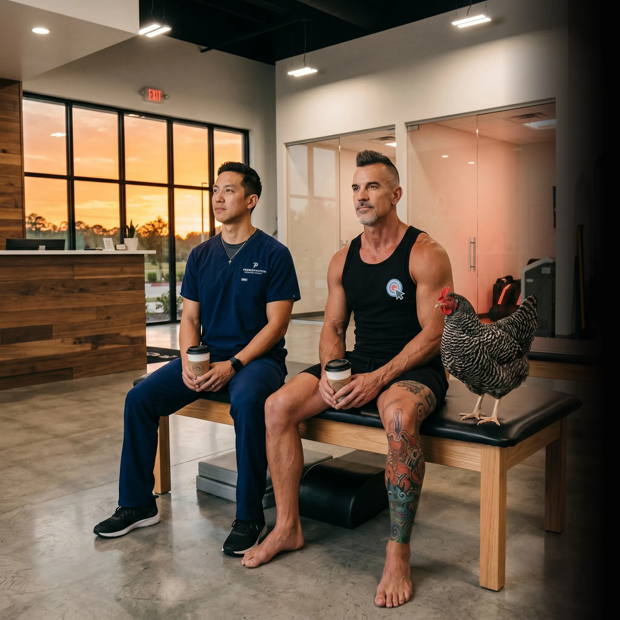 physical therapy partners on tailgate with revenue dashboard — one unified marketing system