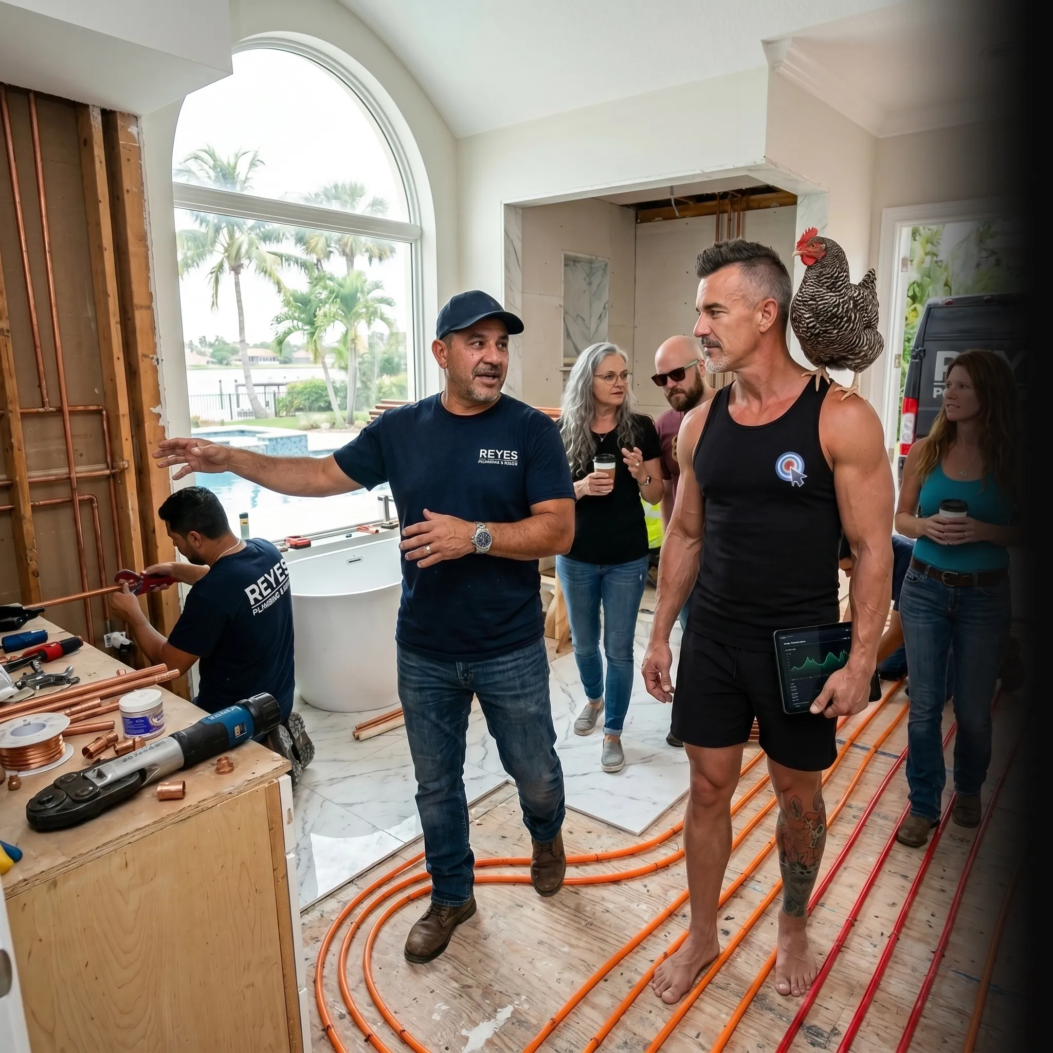 First Coast plumbing owner on tailgate with analytics — SEO and AI search for plumbers