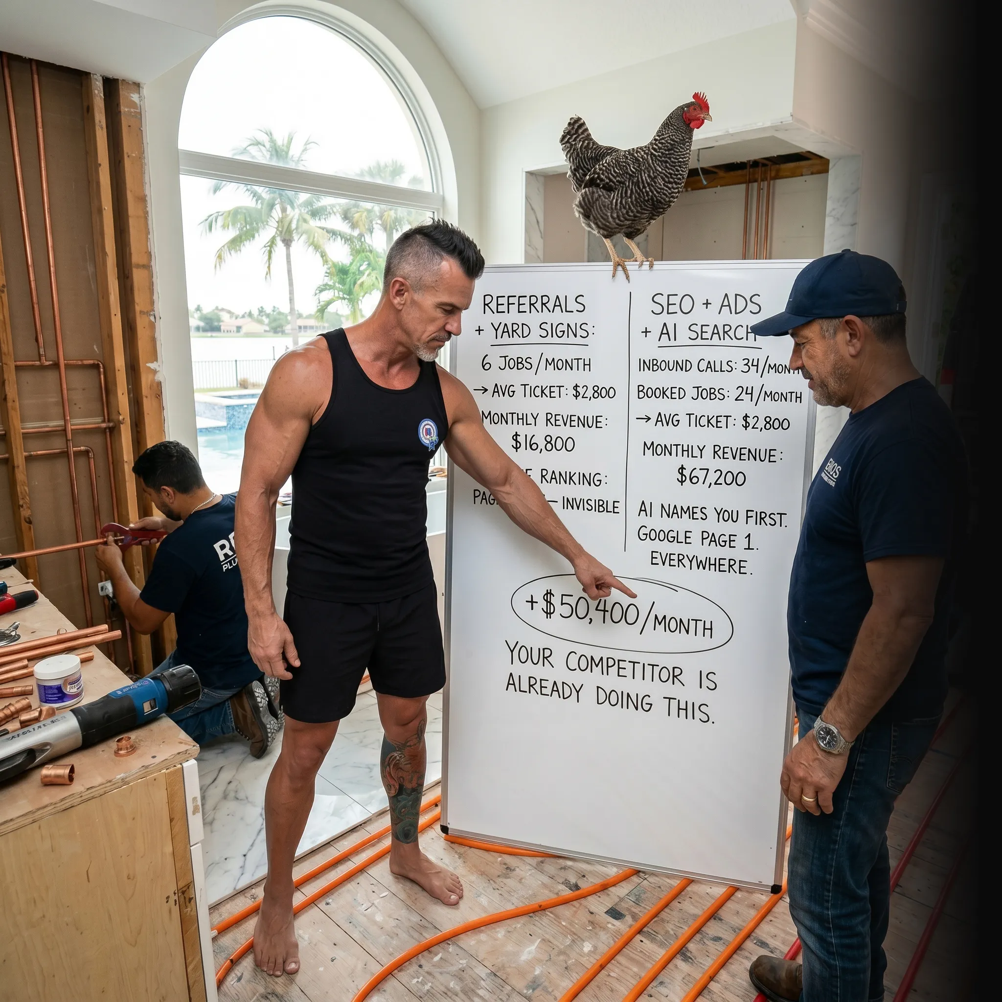 First Coast plumbing partners walking the job — website that converts