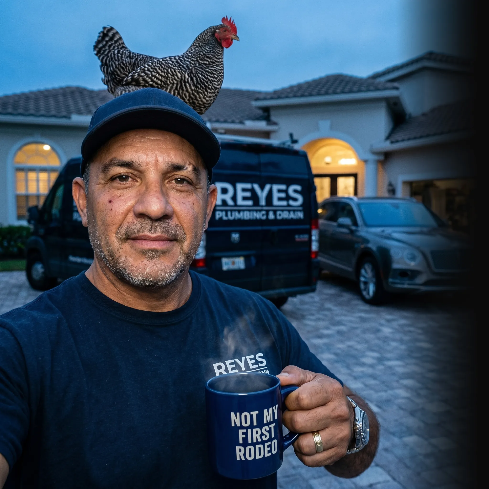 First Coast plumbing owner with crew working on roof — plumbing marketing services