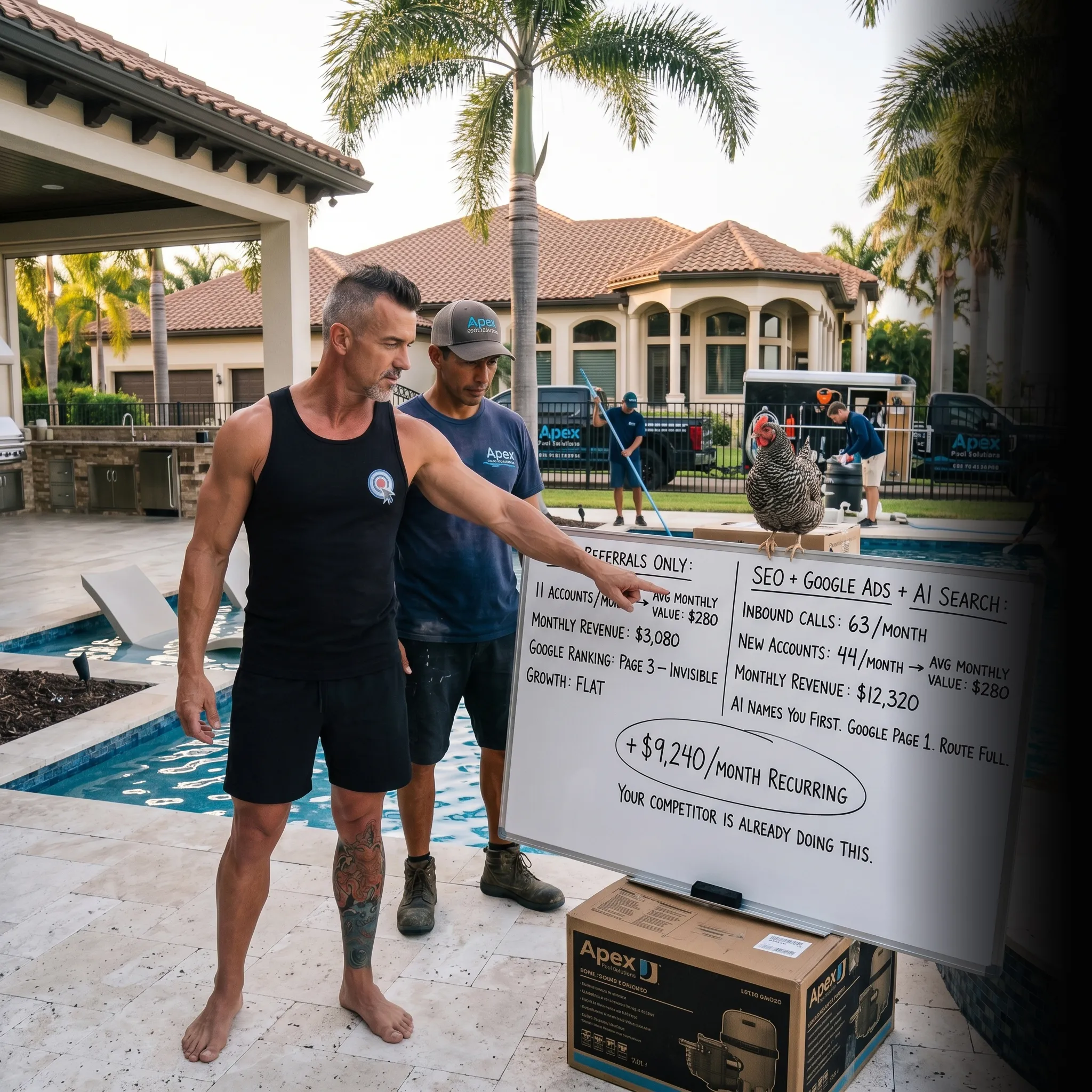 First Coast pool maintenance owner in truck ready to go — your phone should ring more
