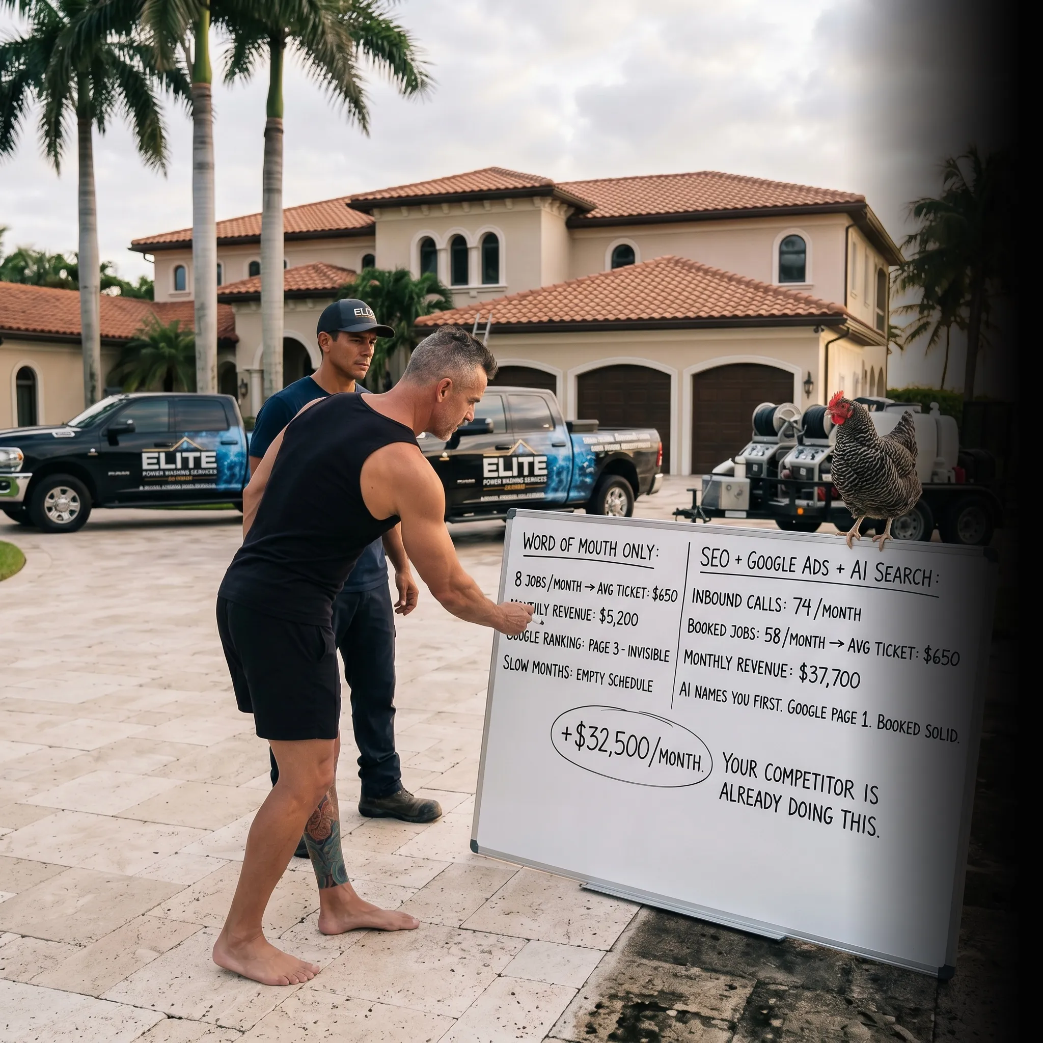 First Coast power washing owner in truck ready to go — your phone should ring more