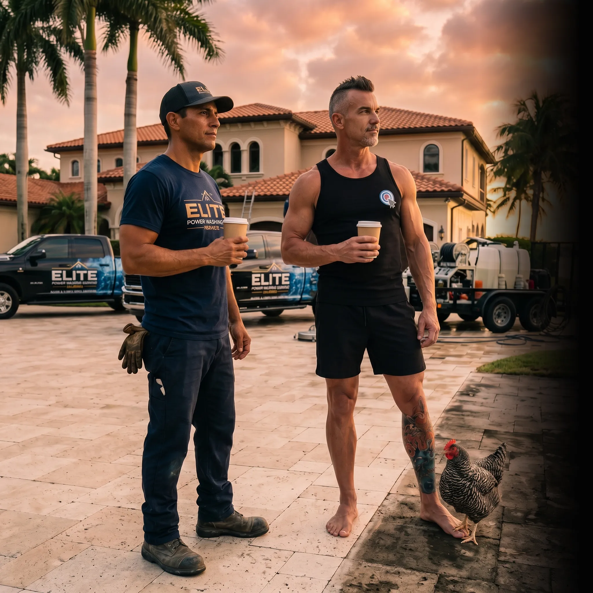 power washing partners on tailgate with revenue dashboard — one unified marketing system