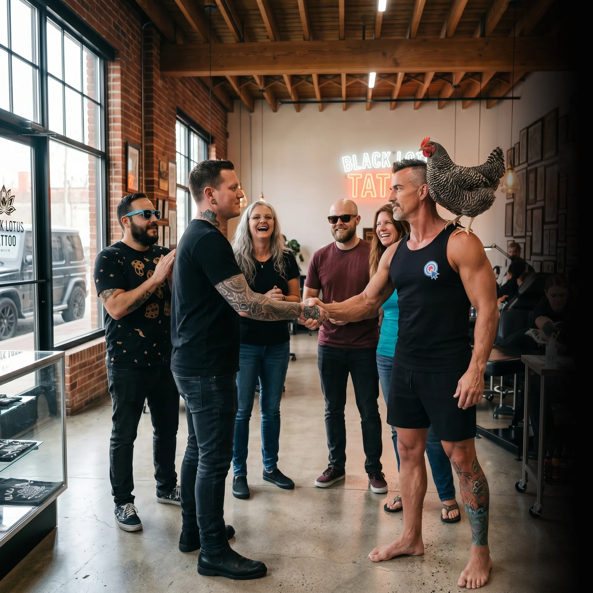 tattoo shop team reviewing campaign data on tablet — Google Ads for tattoo artists