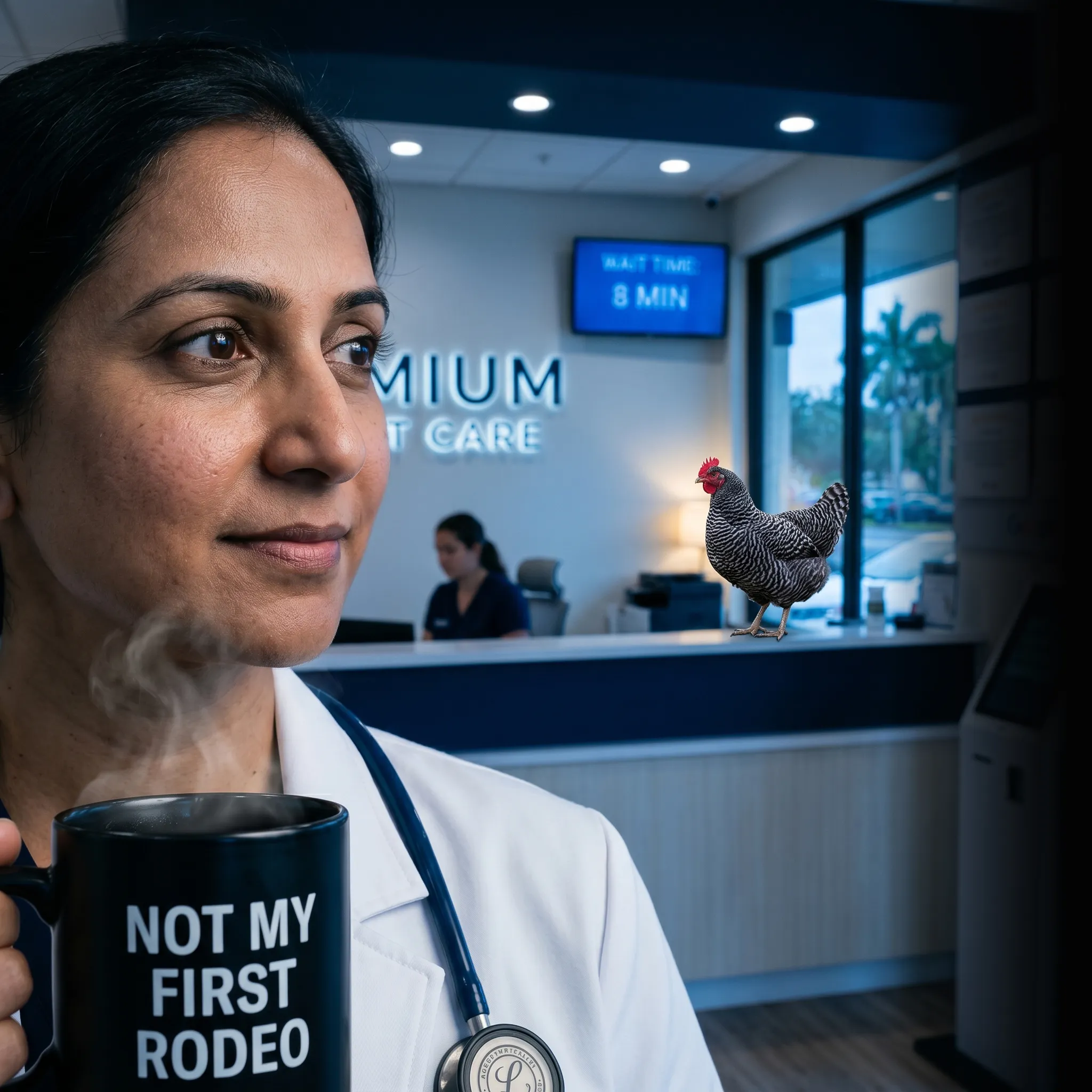 First Coast urgent care owner with crew working on roof — urgent care marketing services