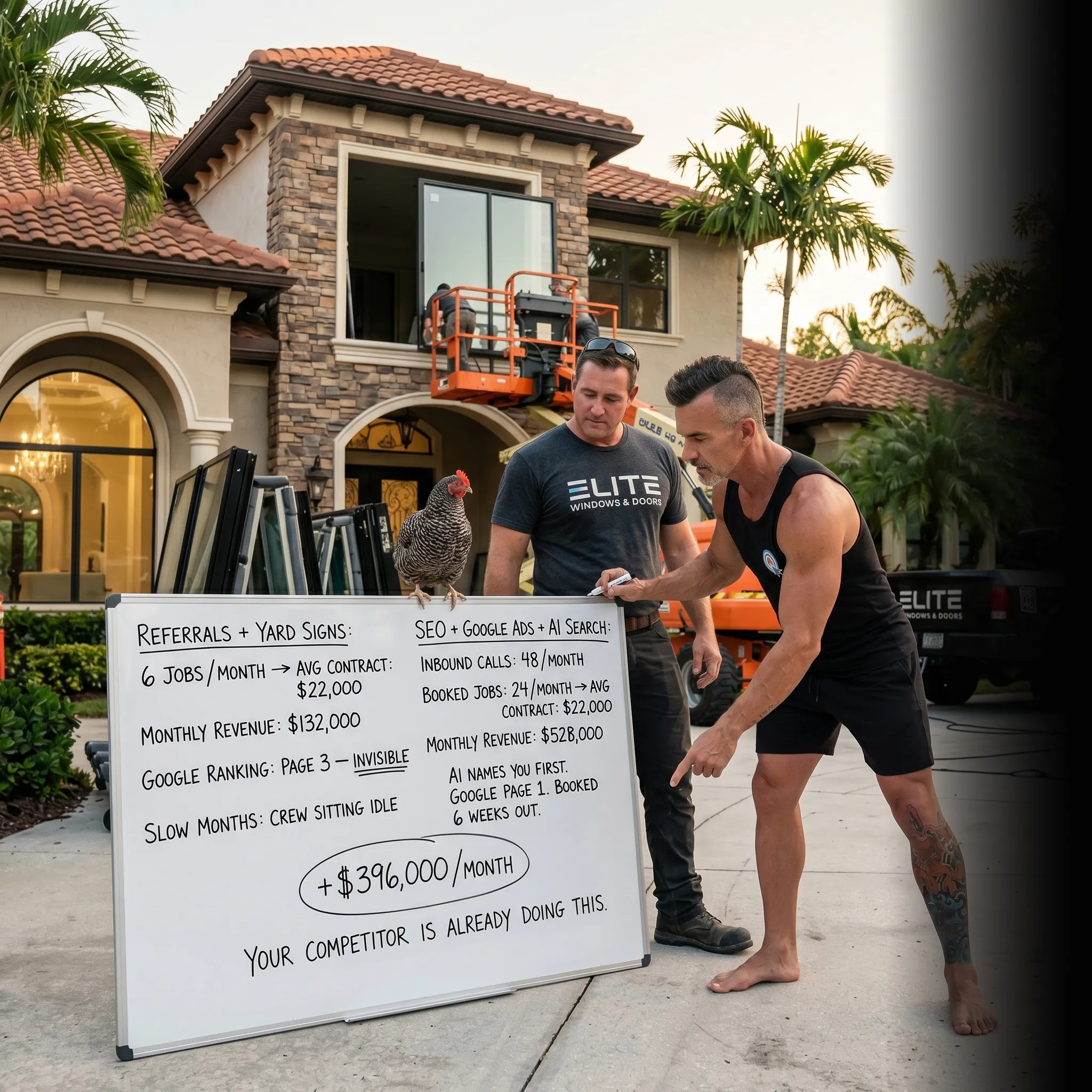 First Coast window installation owner in truck ready to go — your phone should ring more